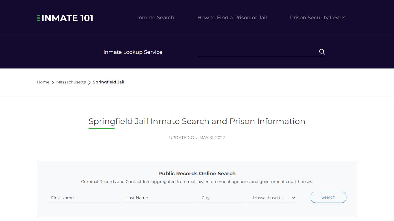 Springfield Jail Inmate Search, Visitation, Phone no ...