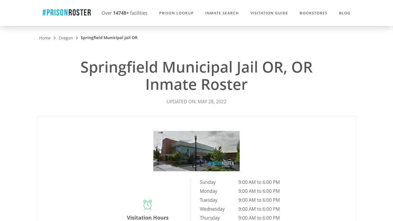 Springfield Municipal Jail OR, OR Inmate Roster